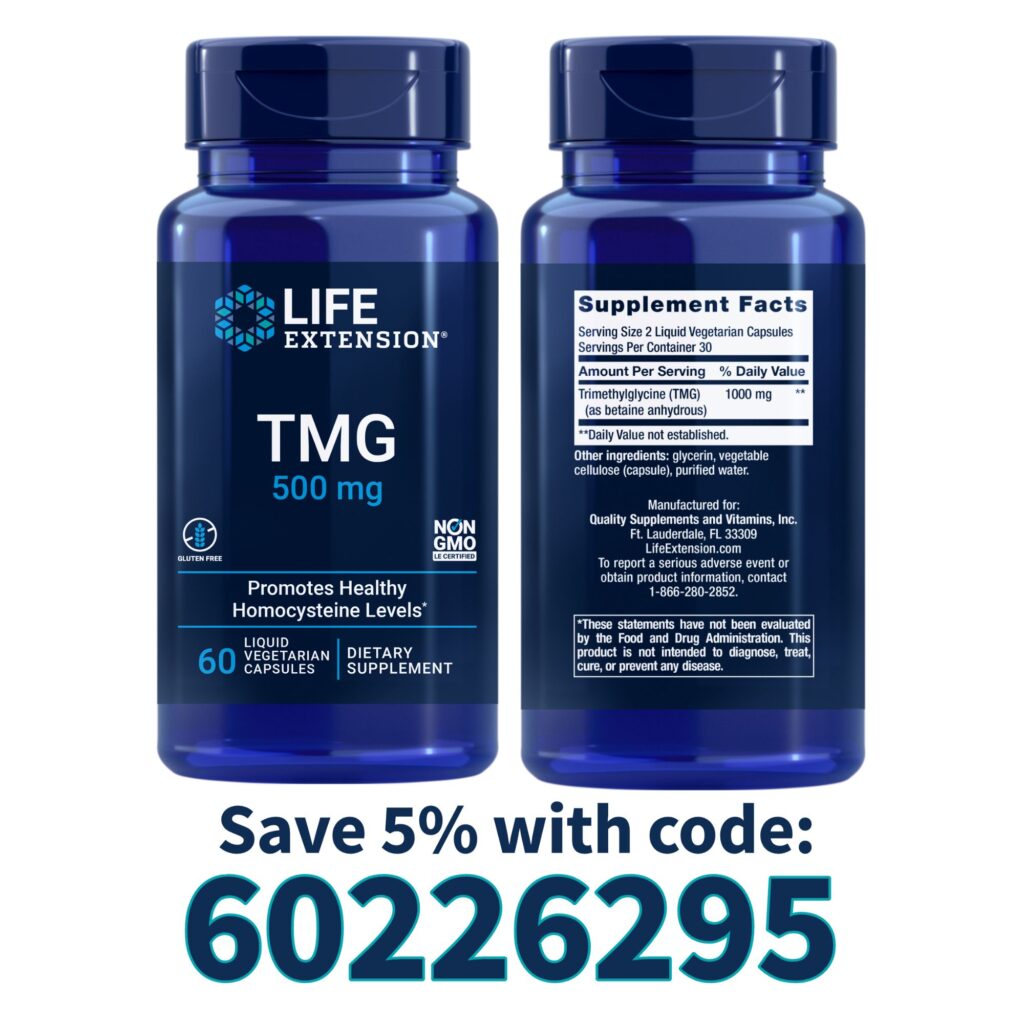 TMG
Heart health support & healthy homocysteine levels