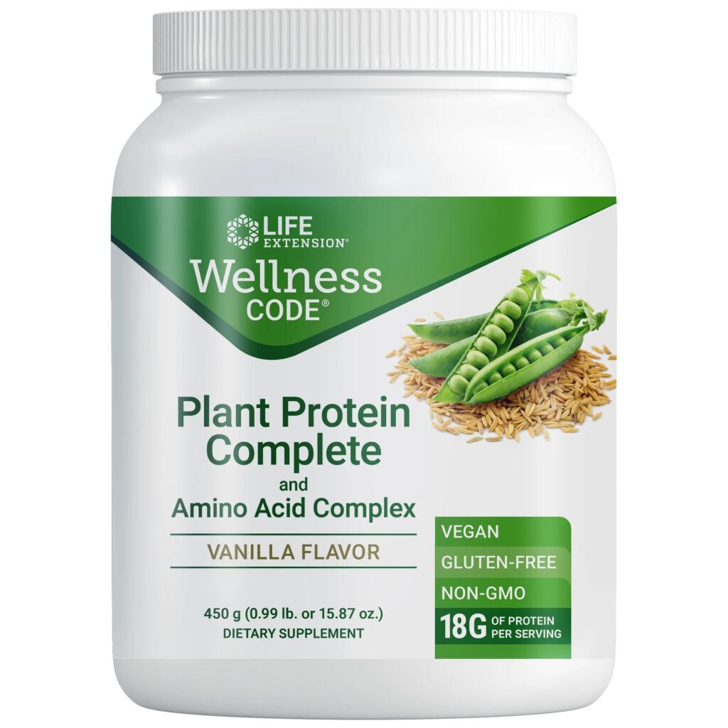Wellness Code® Plant Protein Complete & Amino Acid Complex. Save on protein with Life Extension Europe discount coupon code 60226295