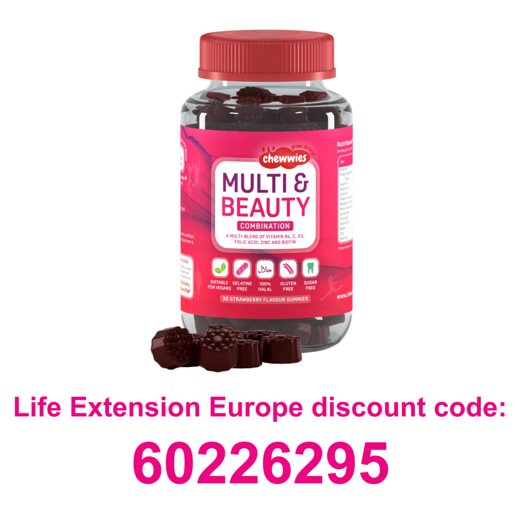 Chewwies Multi & Beauty with Life Extension Europe discount code 60226295 Chewwies Multi & Beauty. Get 5% off with Life Extension Europe discount code 60226295
